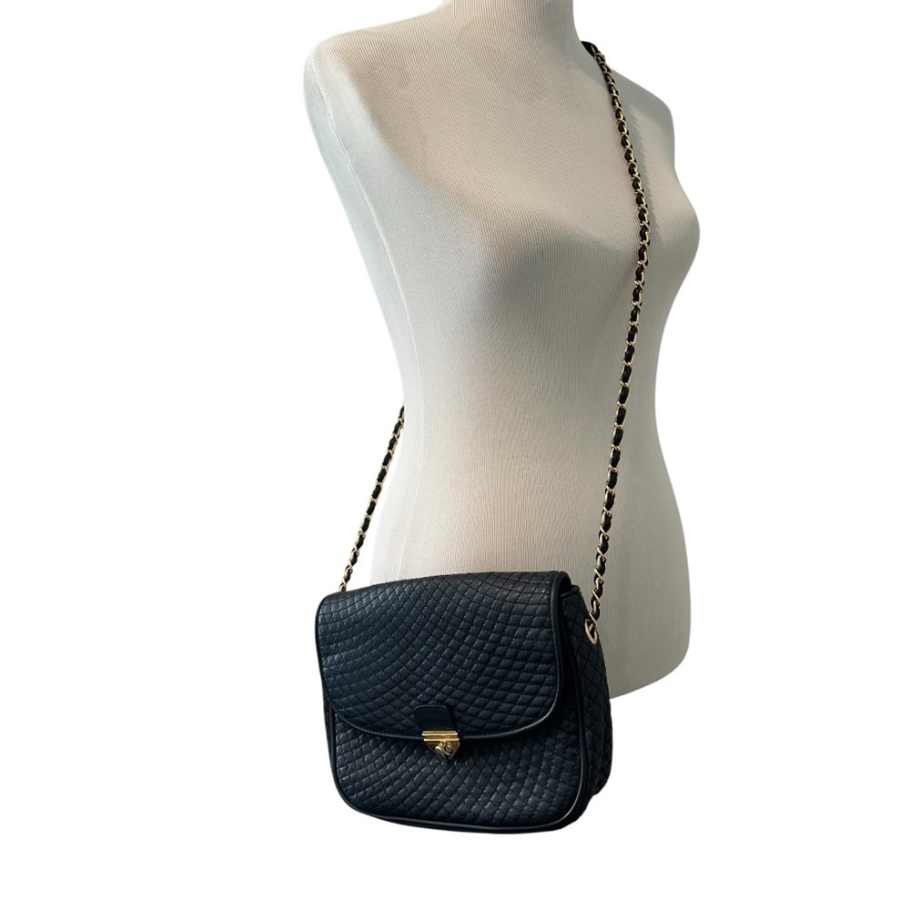 Elegant NavyBlue Quilted Leather Shoulder Bag